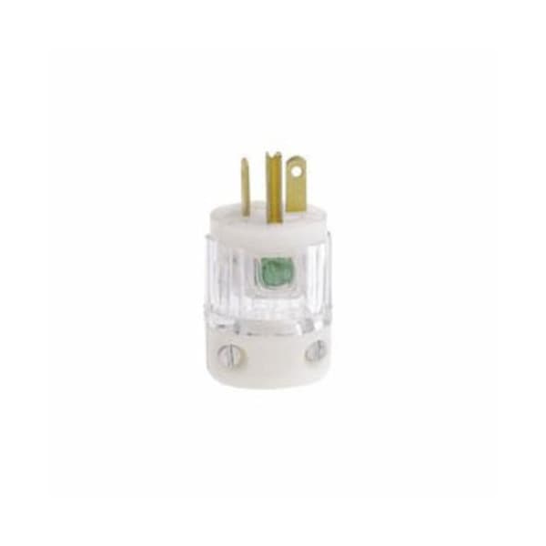 Leviton 15 Amp, 125 Volt, Nema 5-15P, 2P, 3W, Plug, Straight Blade, Hospital - 8215-PLC