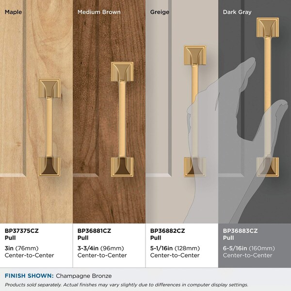 Amerock Exceed 6-5/16 in 160 mm Center-to-Center Champagne Bronze Cabinet Pull - BP36883CZ