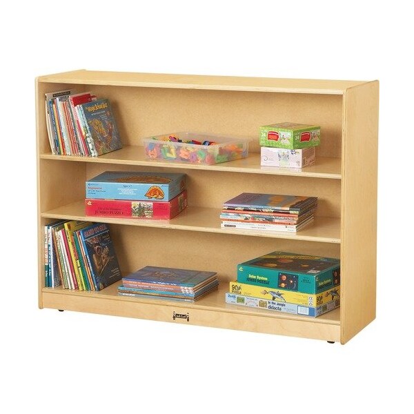 Jonti-Craft JontiCraft 0769JC, ADJUSTABLE MOBILE STRAIGHT-SHELVES, SUPER-SIZED, 48W X 15D X 35.5H, BIRCH - JNT0769JC