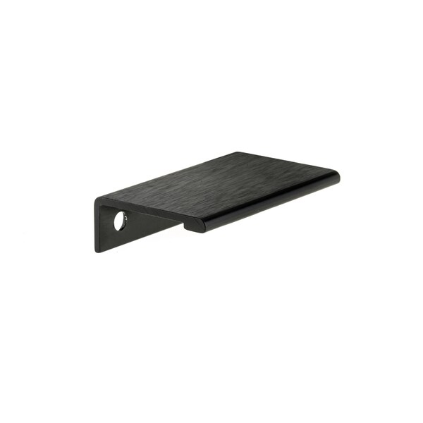 Richelieu 1 31/32 in (50 mm) Center-to-Center Brushed Black Contemporary Edge Cabinet Pull - BP989850990