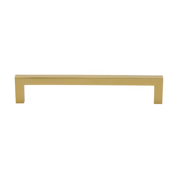 Gliderite Hardware 6-1/4 in. Center to Center Solid Square Bar Pull Brass Gold - 21683-160-BG-1
