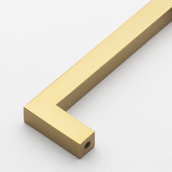 Gliderite Hardware 6-1/4 in. Center to Center Solid Square Bar Pull Brass Gold - 21683-160-BG-1