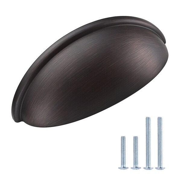 South Main Hardware 3 in. (76 mm) Oil Rubbed Bronze Bin Cup Drawer Pull (10PK) - SH3870-OR-10