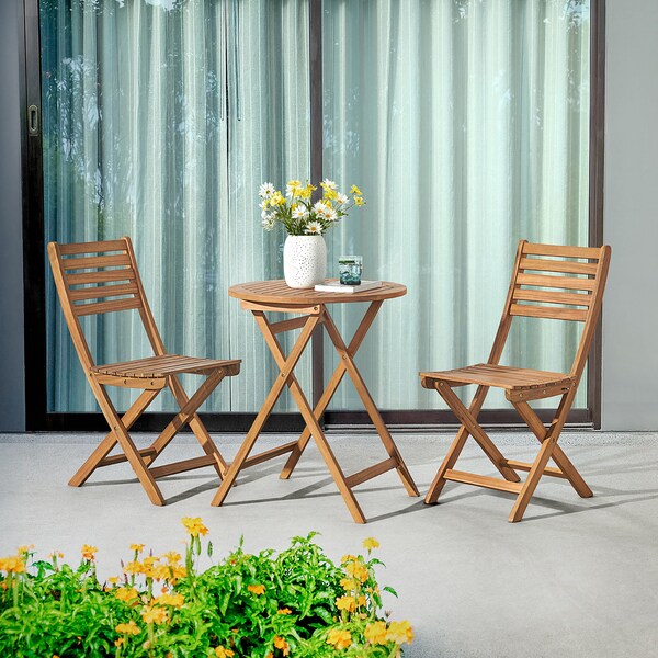 Alaterre Furniture Cabot Folding Table and Chair Set - Round Table and 2 Chairs - ANBT01ANO