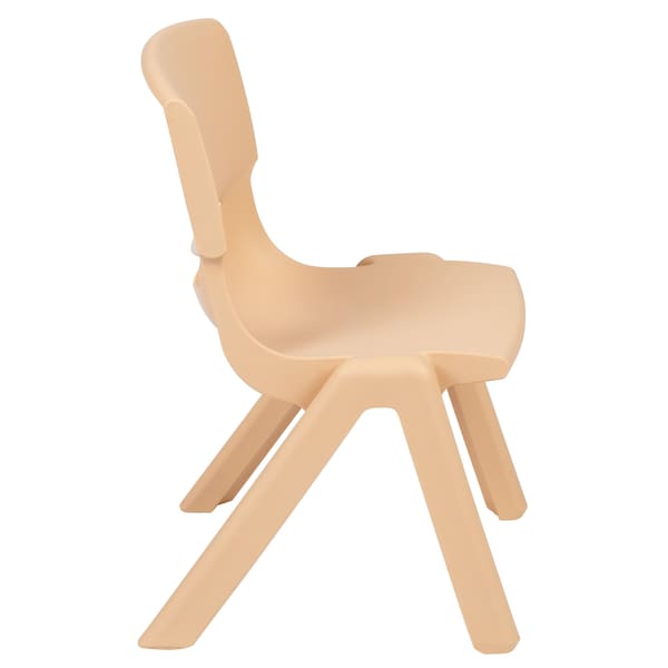 Flash Furniture Natural Plastic Stackable School Chair with 12" Seat Height, PK2 - 2-YU-YCX-001-NAT-GG