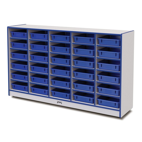Jonti-Craft Rainbow Accents 30 Paper-Tray Mobile Storage, with Paper-Trays, Blue - 0931JCWW003
