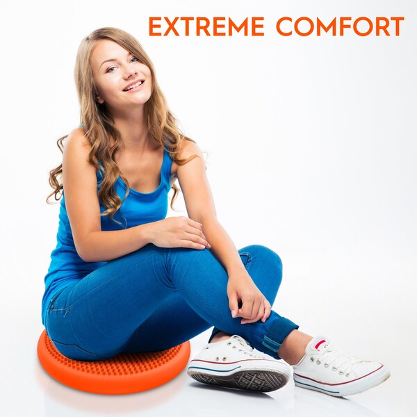 Bouncybands Big Wiggle Seat Sensory Cushion, Orange - WS33OR