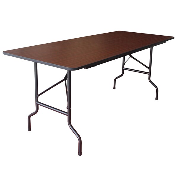 Interion By Global Industrial Interion Folding Wood Table, 72inW x 30inL, Mahogany - 695830MH