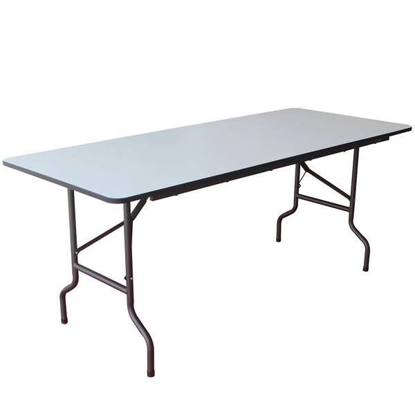 Interion By Global Industrial Interion Folding Wood Table, 72inW x 30inL, Gray - 695830GY