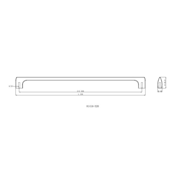Richelieu 12 5/8 in (320 mm) Center-to-Center Polished Nickel Contemporary Drawer Pull - BP814320180