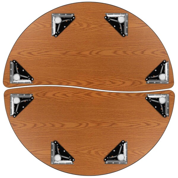 Flash Furniture Round 47.5 W, 48 L, 30.25 H, Chrome, Laminate, Particleboard, Steel, Grey - XU-GRP-A48-HCIRC-GY-T-A-GG