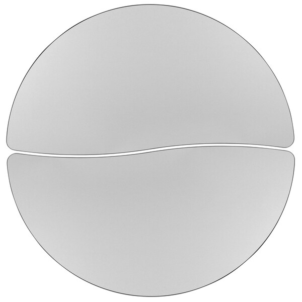 Flash Furniture Round 47.5 W, 48 L, 30.25 H, Chrome, Laminate, Particleboard, Steel, Grey - XU-GRP-A48-HCIRC-GY-T-A-GG