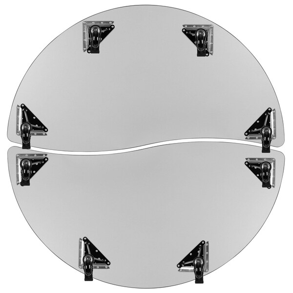 Flash Furniture Round 60 W, 60 L, 30 H, Chrome, Laminate, Particleboard, Steel, Wood Grain - XU-GRP-A60-HCIRC-OAK-T-A-CAS-GG