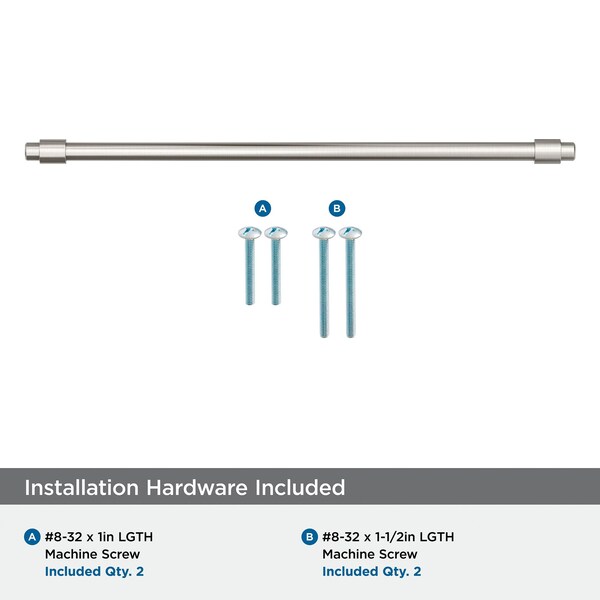Amerock Destine 12-5/8 inch 320mm Center-to-Center Satin Nickel Cabinet Pull - BP36903G10