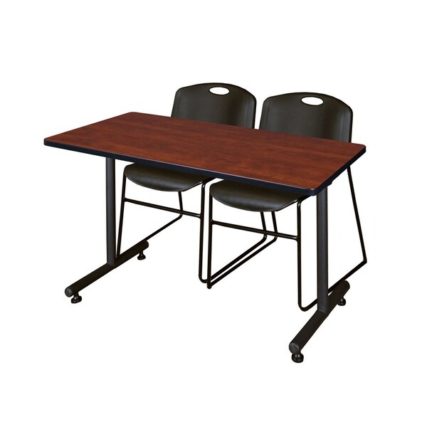 Kobe Rectangle Tables > Training Tables > Kobe Training Table & Chair Sets, 48 W, 24 L, 29 H, Cherry - MKTRCT4824CH44BK