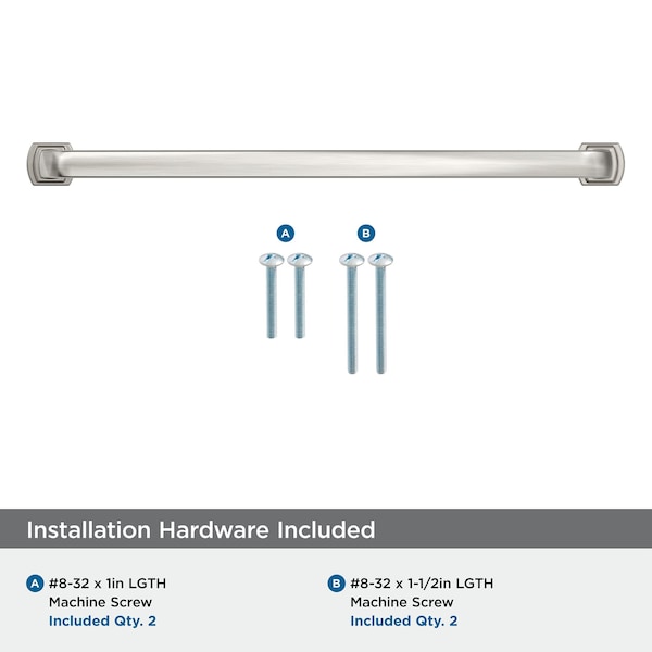 Amerock Surpass 10-1/16 inch 256mm Center-to-Center Satin Nickel Cabinet Pull - BP55522G10