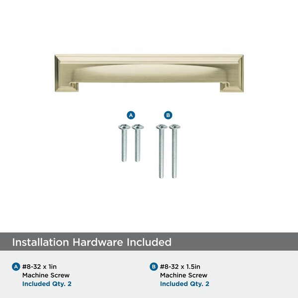 Amerock Appoint 5-1/16 in & 6-5/16 in 128 mm & 160 mm Center-to-Center Golden Champagne Cabinet Cup Pull - BP36763BBZ