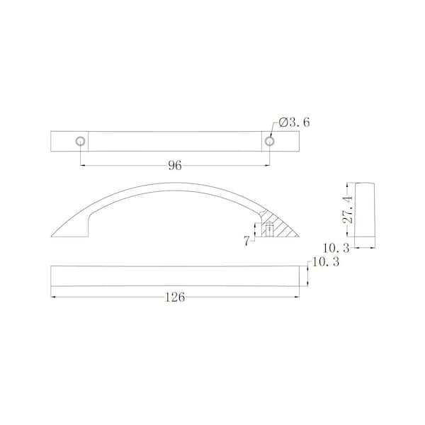 Richelieu 3-3/4 in. (96 mm) Center-to-Center Brushed Nickel Contemporary Drawer Pull - BP2310396195