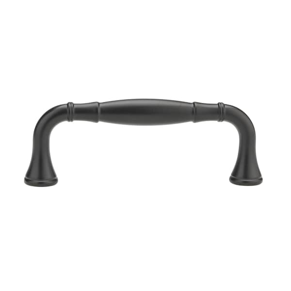 Richelieu 3 3/4 in (96 mm) Center-to-Center Matte Black Traditional Drawer Pull - BP79096900