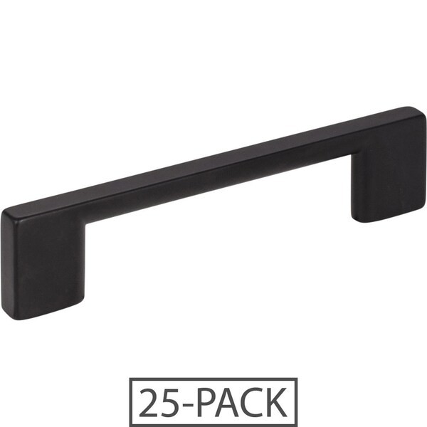 Jeffrey Alexander 96 mm Center-to-Center Matte Black Square Sutton Cabinet Bar Pull 25PK - 635-96MB-25