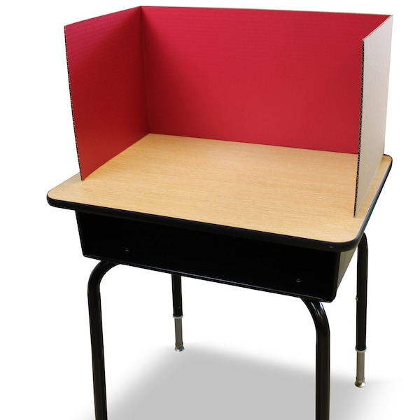 Flipside 12in X 48in Red Corrugated Study Carrel 5/32in, 24PK - 60049-24