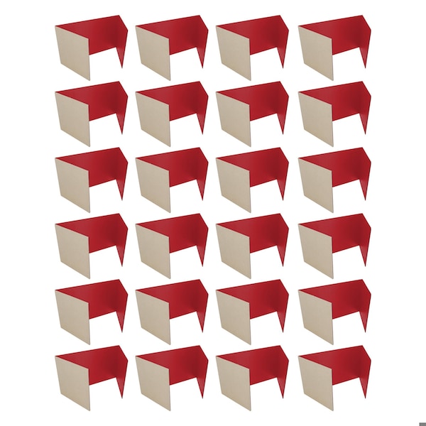Flipside 12in X 48in Red Corrugated Study Carrel 5/32in, 24PK - 60049-24