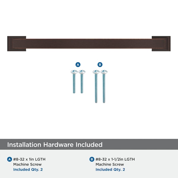 Amerock Candler 8-13/16 inch 224mm Center-to-Center Oil-Rubbed Bronze Cabinet Pull - BP29351ORB