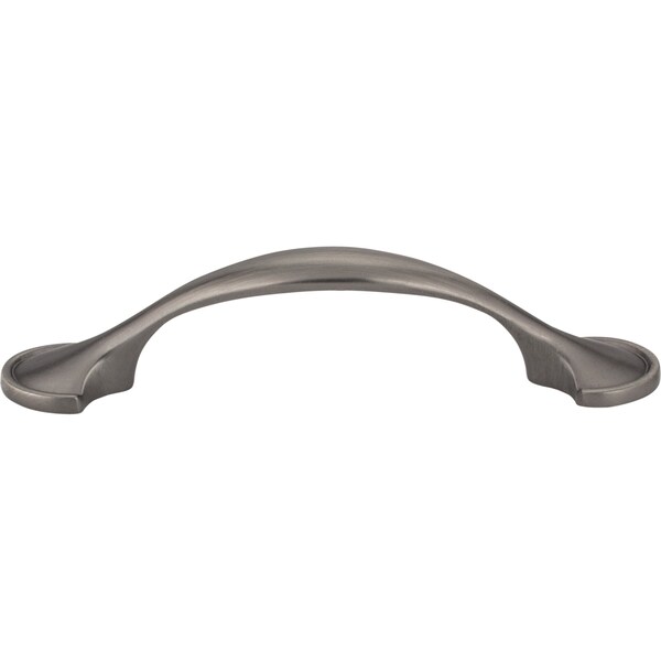 Elements By Hardware Resources 3" Center-to-Center Brushed Pewter Watervale Cabinet Pull - 647-3BNBDL