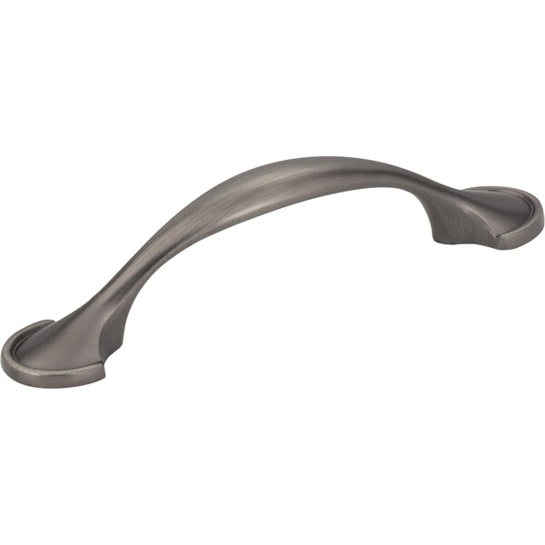 Elements By Hardware Resources 3" Center-to-Center Brushed Pewter Watervale Cabinet Pull - 647-3BNBDL
