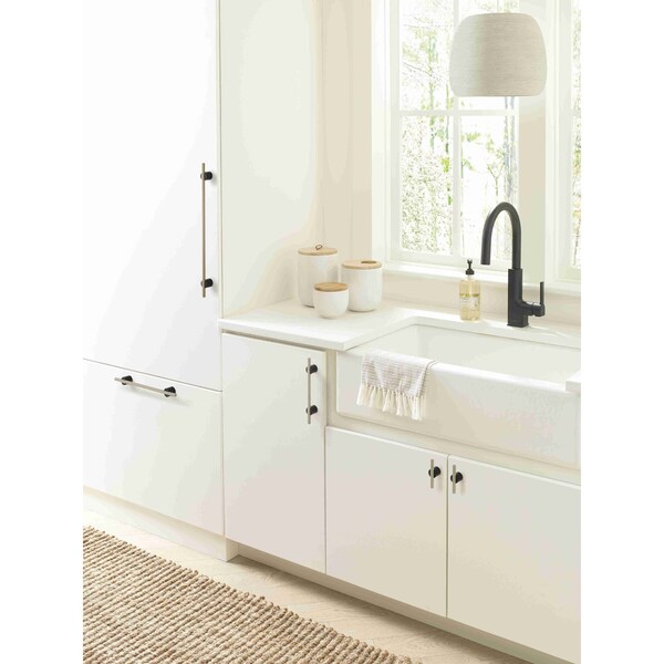 Amerock Transcendent 5-1/16 in 128 mm Center-to-Center Matte Black/Silver Champagne Cabinet Pull - BP7414128MBSC