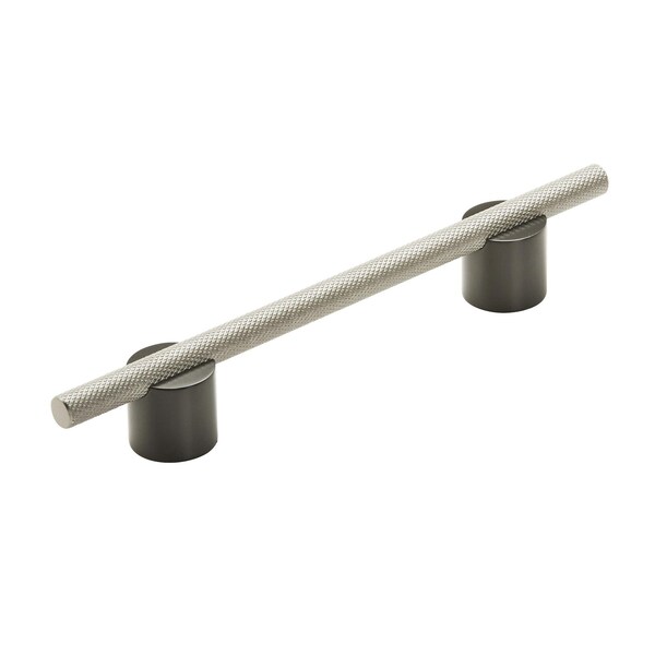 Amerock Transcendent 5-1/16 in 128 mm Center-to-Center Matte Black/Silver Champagne Cabinet Pull - BP7414128MBSC