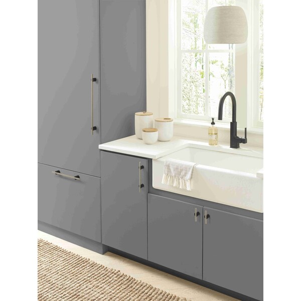 Amerock Transcendent 5-1/16 in 128 mm Center-to-Center Matte Black/Silver Champagne Cabinet Pull - BP7414128MBSC