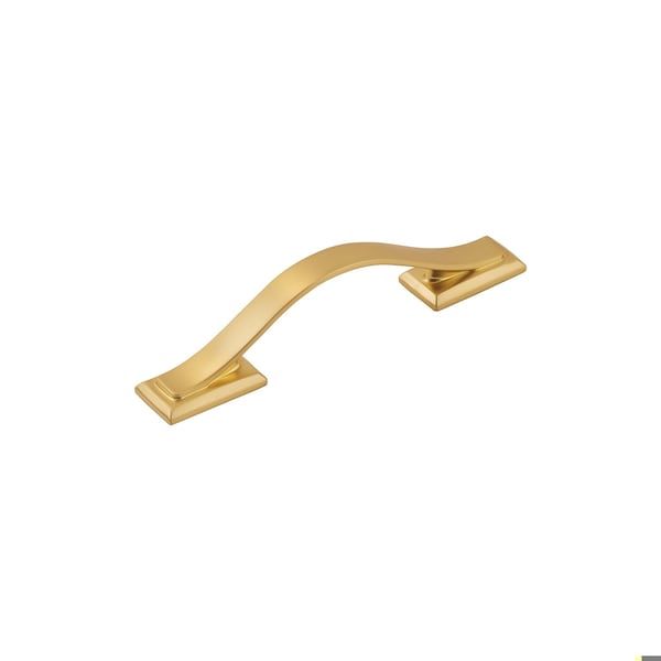 Hickory Hardware Dover Collection Pull 3 Inch Center to Center Brushed Golden Brass Finish - H078770BGB