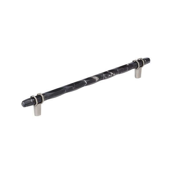 Amerock Carrione 10-1/16 inch 256mm Center-to-Center Marble Black/Satin Nickel Cabinet Pull - BP36664MBKG10