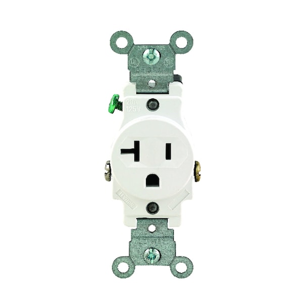 Leviton 20 amps 125 V Single White Outlet 5-20R - 05801-KWS