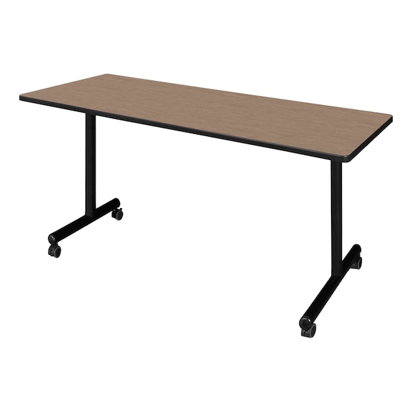 Regency Kobe Mobile T-Base Training Seminar Table, 72 in W, 24 in L, Noble Oak - MKTRCC7224NO