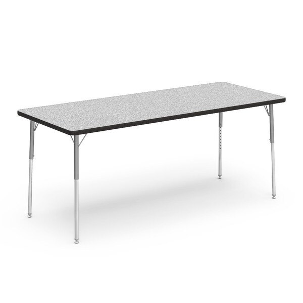 Virco 72 in. W, 30 in. L, 22-30 in. H, Grey Nebula Top / Black Edge - 483072