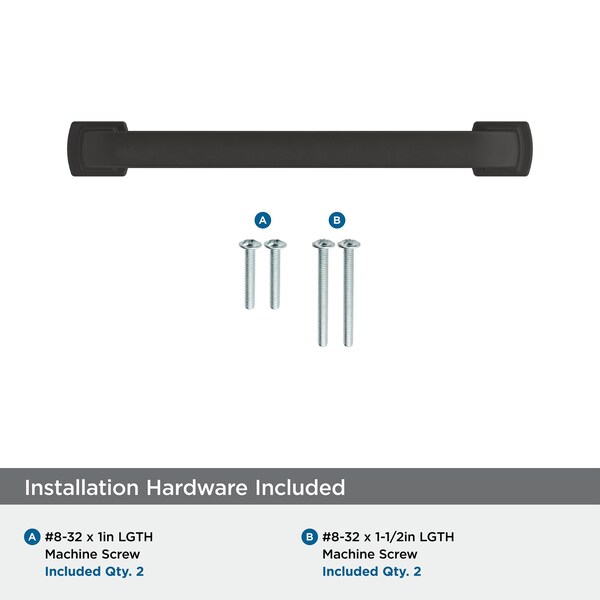 Amerock Surpass 5-1/16 in 128 mm Center-to-Center Matte Black Cabinet Pull - BP36895FB