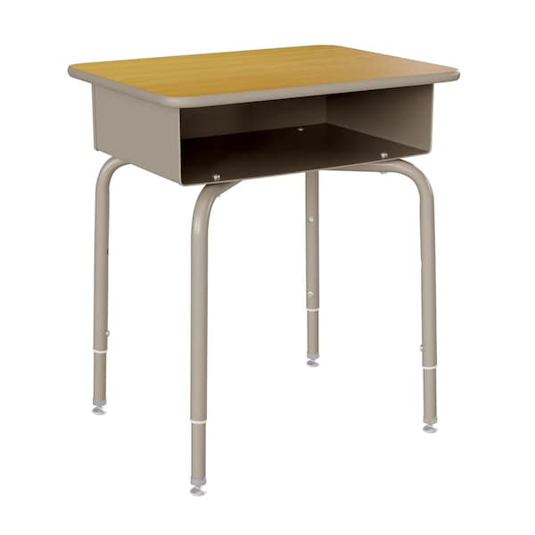 Flash Furniture Billie Student Desk with Open Front Metal Book Box - Maple/Silver - FD-DESK-GY-MPL-GG