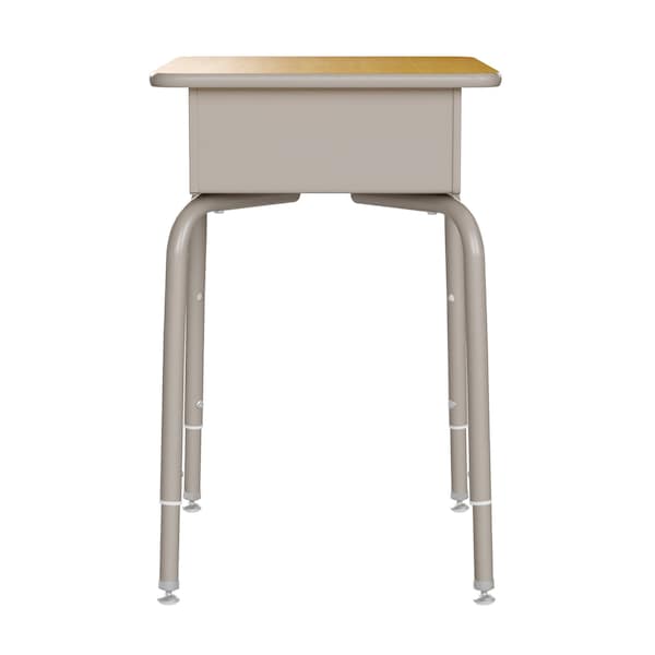 Flash Furniture Billie Student Desk with Open Front Metal Book Box - Maple/Silver - FD-DESK-GY-MPL-GG