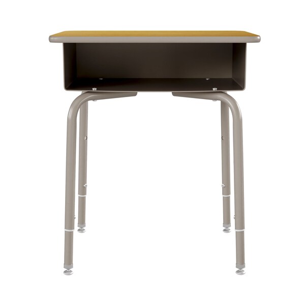 Flash Furniture Billie Student Desk with Open Front Metal Book Box - Maple/Silver - FD-DESK-GY-MPL-GG