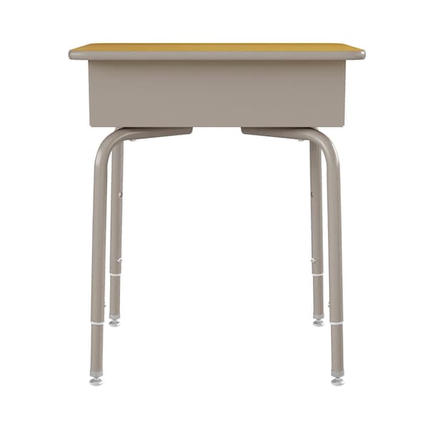 Flash Furniture Billie Student Desk with Open Front Metal Book Box - Maple/Silver - FD-DESK-GY-MPL-GG