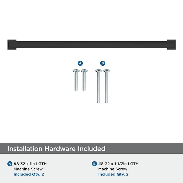 Amerock Appoint 12-5/8 inch 320mm Center-to-Center Matte Black Cabinet Pull - BP37362FB