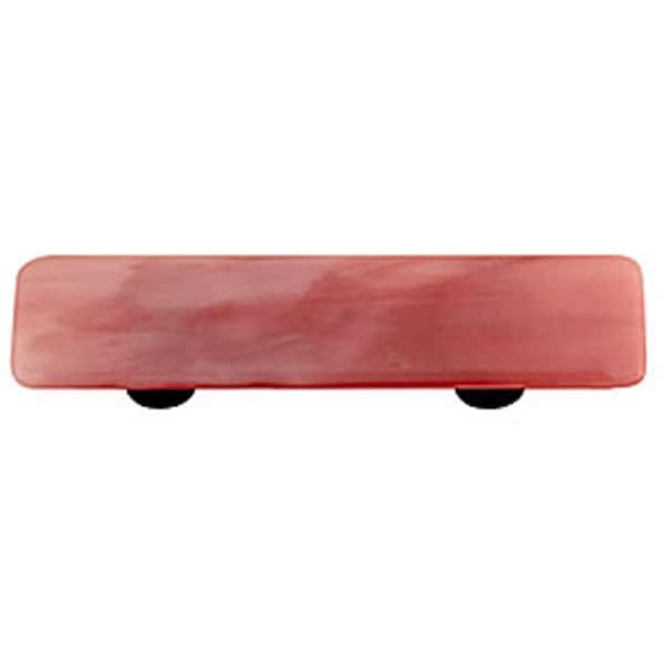 Palacedesigns Swirl Light Cranberry Rectangle Glass Cabinet Pull - Aluminum Post - PA165746