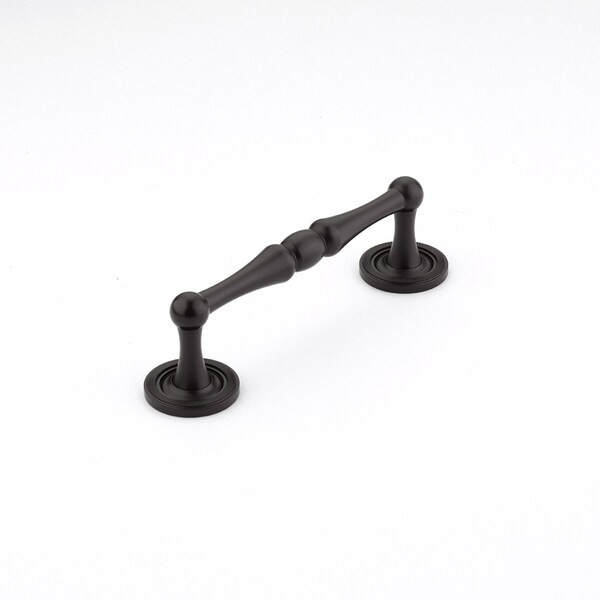 Schaub 4in Center to Center Atherton Knurled Cabinet Pull Oil Rubbed Bronze Finish - 576-10B