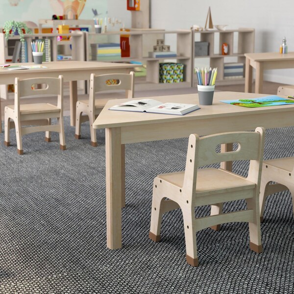 Flash Furniture 20.75 in W, 47 in L, 18 in H, Beechwood, Birch Plywood, Beech - MK-ME088017-GG