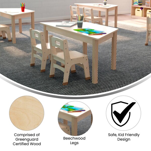 Flash Furniture 20.75 in W, 47 in L, 18 in H, Beechwood, Birch Plywood, Beech - MK-ME088017-GG