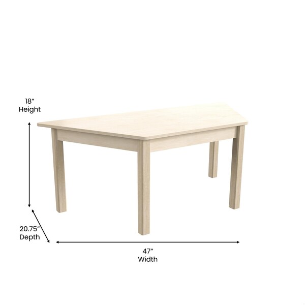 Flash Furniture 20.75 in W, 47 in L, 18 in H, Beechwood, Birch Plywood, Beech - MK-ME088017-GG
