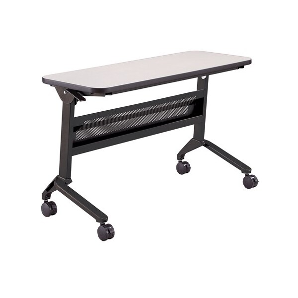 Safco Rectangle Flip-N-Go 18 x 48" Rectangular Training, 48 W, 18 L, 29 H, Laminate Top Top, Folkstone - LF1848TSFLK4