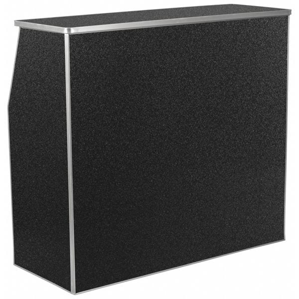 Flash Furniture Foldable Bar, Marble, 4ft., Black, 47.75" W, 19.5" L, 42.75" H, Laminate Top, Black - XA-BAR-48-MAR-GG